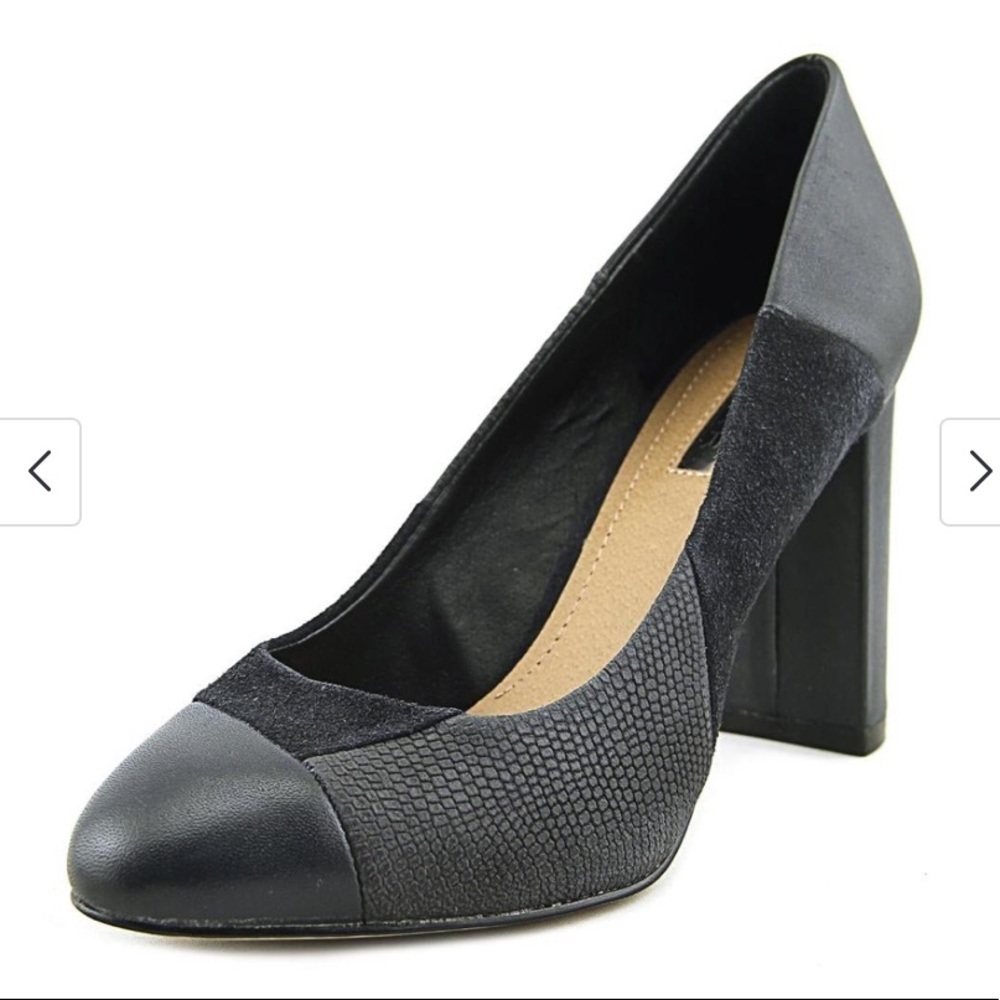 Tahari Elroy heels pumps black leather 9 1/2